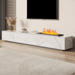 200 cm Sintered Stone Electric Fireplace Humidifier TV Stand