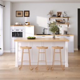 59.1'' Kitchen lsland with Wine Storage White Modern Large Kitchen Cabinet - thumbnail 9