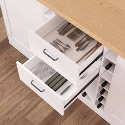 59.1'' Kitchen lsland with Wine Storage White Modern Large Kitchen Cabinet - thumbnail 6