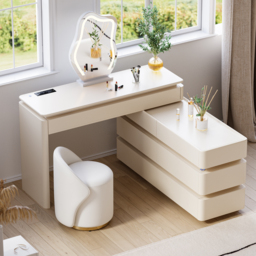 "47"" Smart Makeup Vanity Set Retractable  Dressing Table with Mirror & Lights" - thumbnail 5