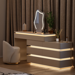 "47"" Smart Makeup Vanity Set Retractable  Dressing Table with Mirror & Lights" - thumbnail 2