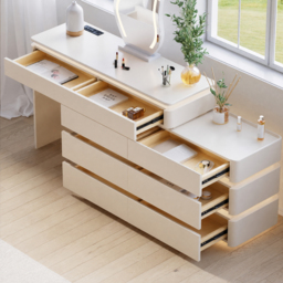 "47"" Smart Makeup Vanity Set Retractable  Dressing Table with Mirror & Lights" - thumbnail 6