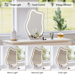 "47"" Smart Makeup Vanity Set Retractable  Dressing Table with Mirror & Lights" - thumbnail 7