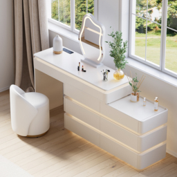 "47"" Smart Makeup Vanity Set Retractable  Dressing Table with Mirror & Lights" - thumbnail 9