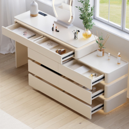 "47"" Smart Makeup Vanity Set Retractable  Dressing Table with Mirror & Lights" - thumbnail 6