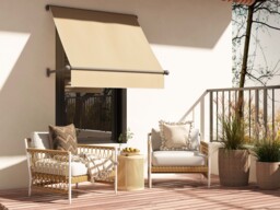 Woven Rope Outdoor Armchair Accent Chair Boho Yard & Patio Furniture in White Cushion & Pillow Included - thumbnail 5
