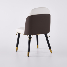 Modern Dining Chairs PU Leather Upholstered Warm White Upholstered Side Chair Dining Room Chairs 6-Pieces - thumbnail 7