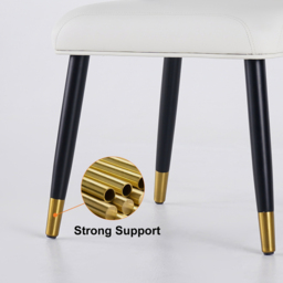 Modern Dining Chairs PU Leather Upholstered Warm White Upholstered Side Chair Dining Room Chairs 6-Pieces - thumbnail 5