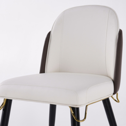Modern Dining Chairs PU Leather Upholstered Warm White Upholstered Side Chair Dining Room Chairs 6-Pieces - thumbnail 8