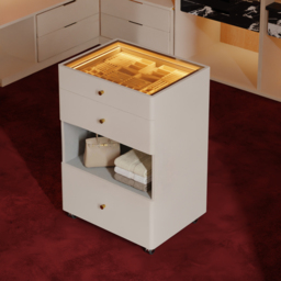 Selvo Walk-In Closet Island Jewellery Dresser with Glass Top & Light Set of 2 - thumbnail 4