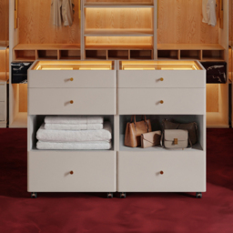 Selvo Walk-In Closet Island Jewellery Dresser with Glass Top & Light Set of 2 - thumbnail 2