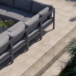 7 Pieces Modern L-shaped Patio Garden Sectional Sofa Set with Coffee Table in Grey for 6 - thumbnail 7