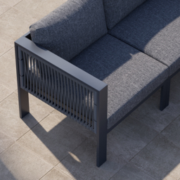 7 Pieces Modern L-shaped Patio Garden Sectional Sofa Set with Coffee Table in Grey for 6 - thumbnail 9