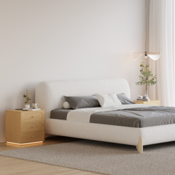 Modern Smart Bedside Table with Light 2 Drawer Bedside Table with Charging Station - thumbnail 5