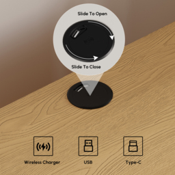 Modern Smart Bedside Table with Light 2 Drawer Bedside Table with Charging Station - thumbnail 9