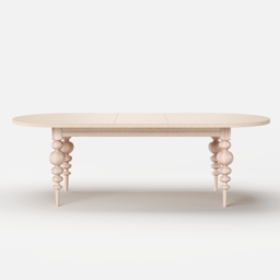 2000mm-2400mm Mid-Century Oval Extendable Dining Table Whitewash Seats 6-10 People - thumbnail 9