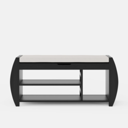 40'' Solid Wood Black Shoe Storage Entryway Bench with Shoe Rack - thumbnail 8