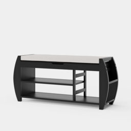 40'' Solid Wood Black Shoe Storage Entryway Bench with Shoe Rack - thumbnail 7