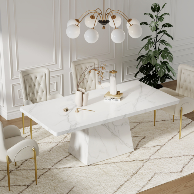 200 cm Modern Rectangular Sintered Stone Dining Table, Indoor/Outdoor, Seats 6-8 - image 1