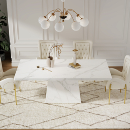200 cm Modern Rectangular Sintered Stone Dining Table, Indoor/Outdoor, Seats 6-8 - thumbnail 2