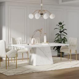 200 cm Modern Rectangular Sintered Stone Dining Table, Indoor/Outdoor, Seats 6-8 - thumbnail 3