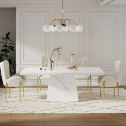 200 cm Modern Rectangular Sintered Stone Dining Table, Indoor/Outdoor, Seats 6-8 - thumbnail 4