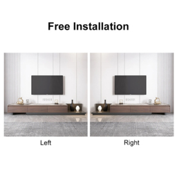Fero Modern Extendable Stone Top Walnut & Black Wood TV Stand with 3 Drawers Up to 305 cm - thumbnail 9