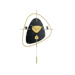 640mm Black Creative Scandinavian Wall Clock Metal Pendulum Home Clock for Living Room - thumbnail 7