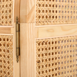 Natural Woven Rattan Bedroom Clothing Armoire with Hidden 2 Doors and Drawers Wardrobe - thumbnail 5