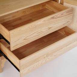 Natural Woven Rattan Bedroom Clothing Armoire with Hidden 2 Doors and Drawers Wardrobe - thumbnail 7