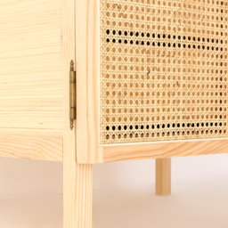 Natural Woven Rattan Bedroom Clothing Armoire with Hidden 2 Doors and Drawers Wardrobe - thumbnail 6