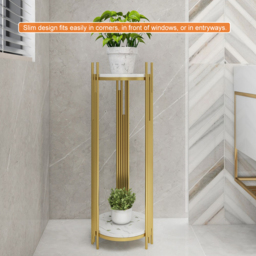 90 cm Tall Metal 2-Tiered Plant Stand Modern Corner Plant Stand Indoor - thumbnail 7
