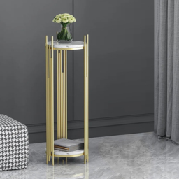 90 cm Tall Metal 2-Tiered Plant Stand Modern Corner Plant Stand Indoor - thumbnail 3
