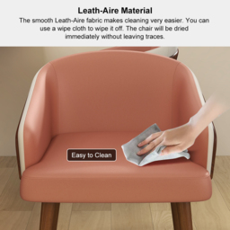Mid-Century Modern Dining Chair Single Arm Chair Upholstered Leath-Aire - thumbnail 8