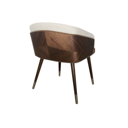Mid-Century Modern Dining Chair Single Arm Chair Upholstered Leath-Aire - thumbnail 7