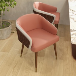 Mid-Century Modern Dining Chair Single Arm Chair Upholstered Leath-Aire - thumbnail 4