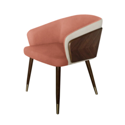 Mid-Century Modern Dining Chair Single Arm Chair Upholstered Leath-Aire - thumbnail 5
