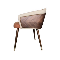 Mid-Century Modern Dining Chair Single Arm Chair Upholstered Leath-Aire - thumbnail 6