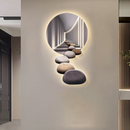800mm LED Acrylic Modern Abstract Stone Corridor Wall Art Decor Living Room Bedroom - thumbnail 2