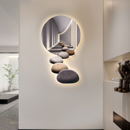 800mm LED Acrylic Modern Abstract Stone Corridor Wall Art Decor Living Room Bedroom - thumbnail 6