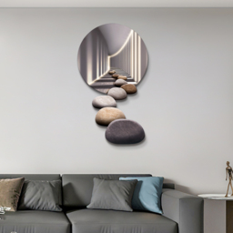800mm LED Acrylic Modern Abstract Stone Corridor Wall Art Decor Living Room Bedroom - thumbnail 3