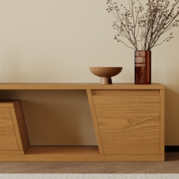 Fero Natural Extendable TV Stand with 3 Drawers 1200 mm - 1800 mm - thumbnail 9