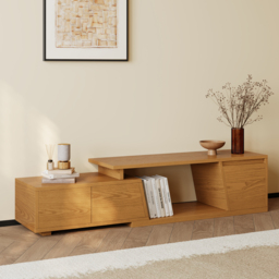 Fero Natural Extendable TV Stand with 3 Drawers 1200 mm - 1800 mm - thumbnail 2