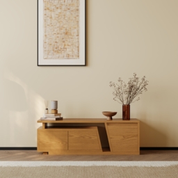 Fero Natural Extendable TV Stand with 3 Drawers 1200 mm - 1800 mm - thumbnail 8