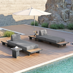 5 PCS L Shaped Outdoor Sectional Sofa Set Mordern Yard & Patio Furniture for 4-6 Person in Gray Cushion & Pillow Included - thumbnail 4