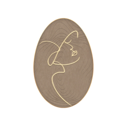 800mm Oval LED Abstract Wall Art Modern Woman Face Sculpture Decor Living Room Bedroom - thumbnail 8