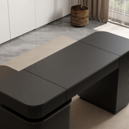 "Modern 65"" L-Shape Black Executive Desk with Lift-Top, Drawers & Cabinet, Right Hand" - thumbnail 8
