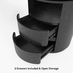 Modern L Shaped Rotating Black Executive Office Desk with Drawers Black Office Furniture (1520mm) - thumbnail 8