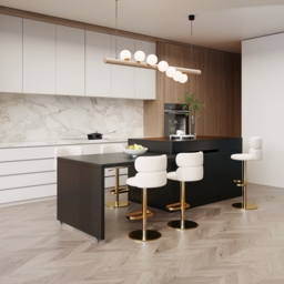 2050mm-2840mm Extendable Kitchen Island with Doors & Drawers, Black Sintered Stone Top - thumbnail 3