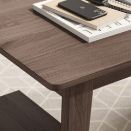 Ultic Walnut L Shaped Home Office Desk Desk with Storage Drawers & Shelf Computer Desk (120 cm) - thumbnail 7